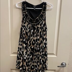 Style & Co. Black and Brown Animal Print Blouse